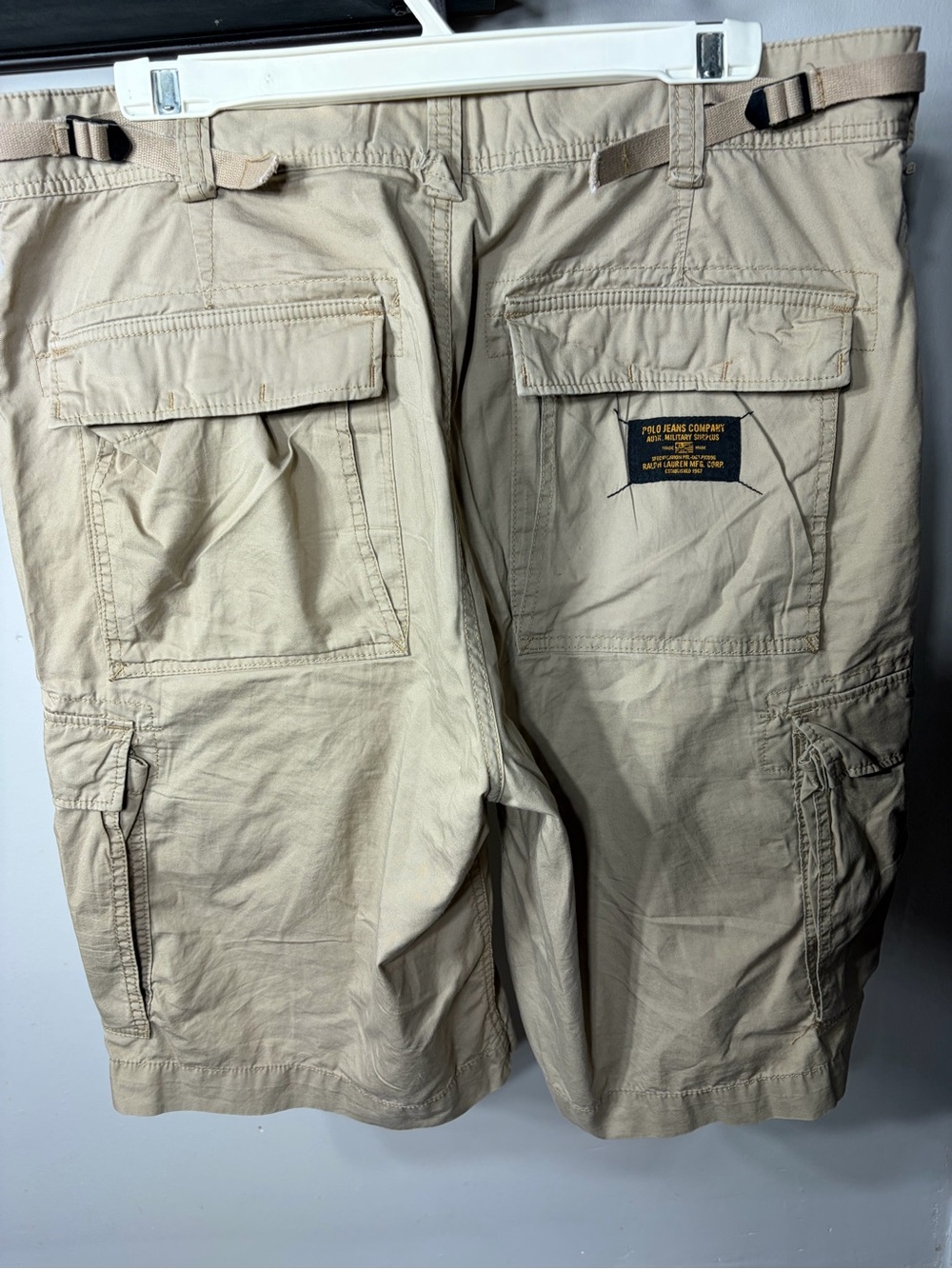 Polo Jeans Co. Ralph Lauren Khaki Cargo Shorts Military Surplus Utility Y2K - Picture 4 of 5